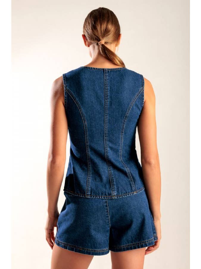 A denim vest - FJ1216 for wholesale on Faire