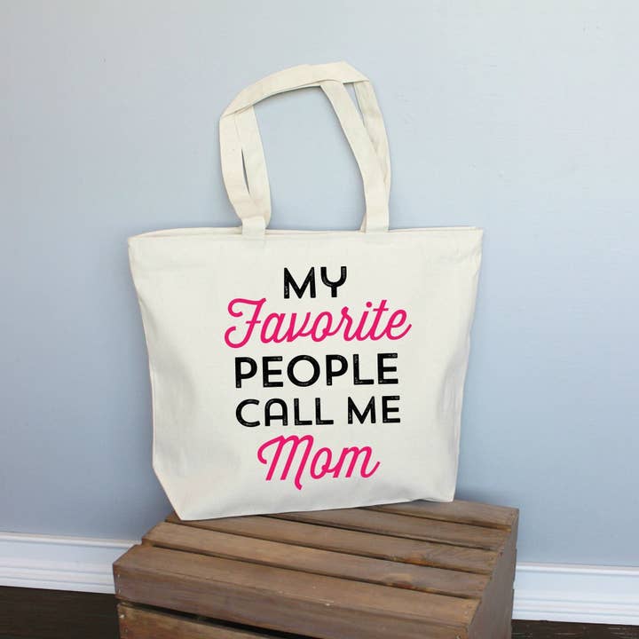 My Favorite People Call Me Mom draagtas, 2 maten voor wholesale door Love You a Latte Shop