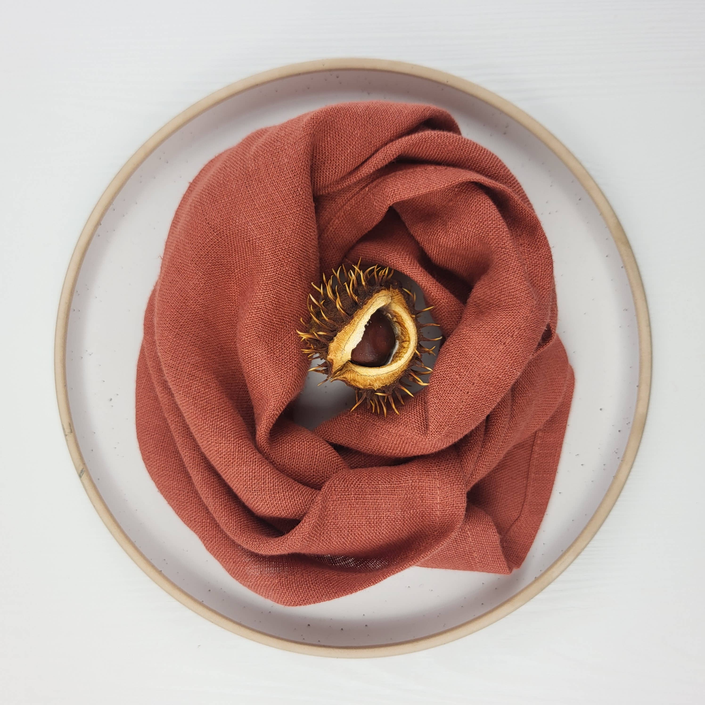 NAMUOS - Wholesale Dinner & cloth napkin - Terracotta red linen napkins