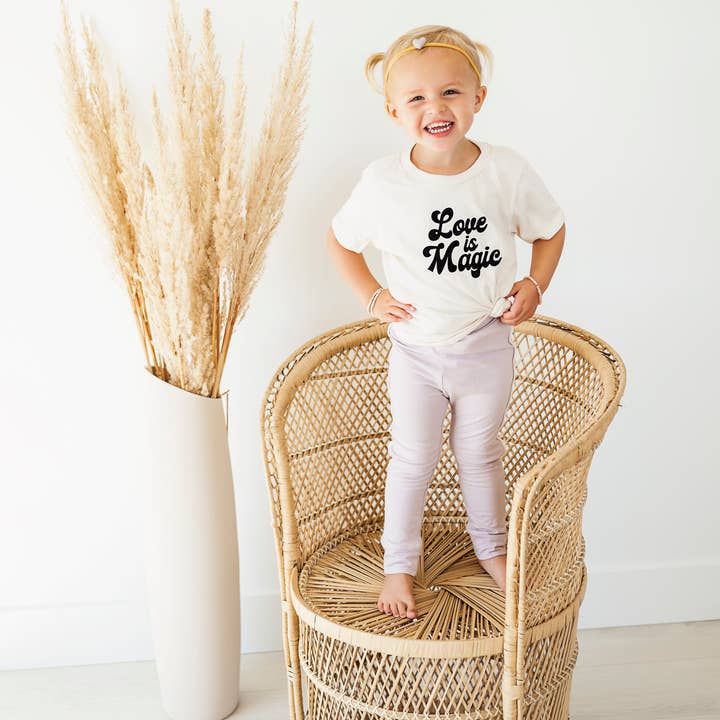 Organic Short Sleeve Tee: Love Is Magic for wholesale by Bohemian Babies
