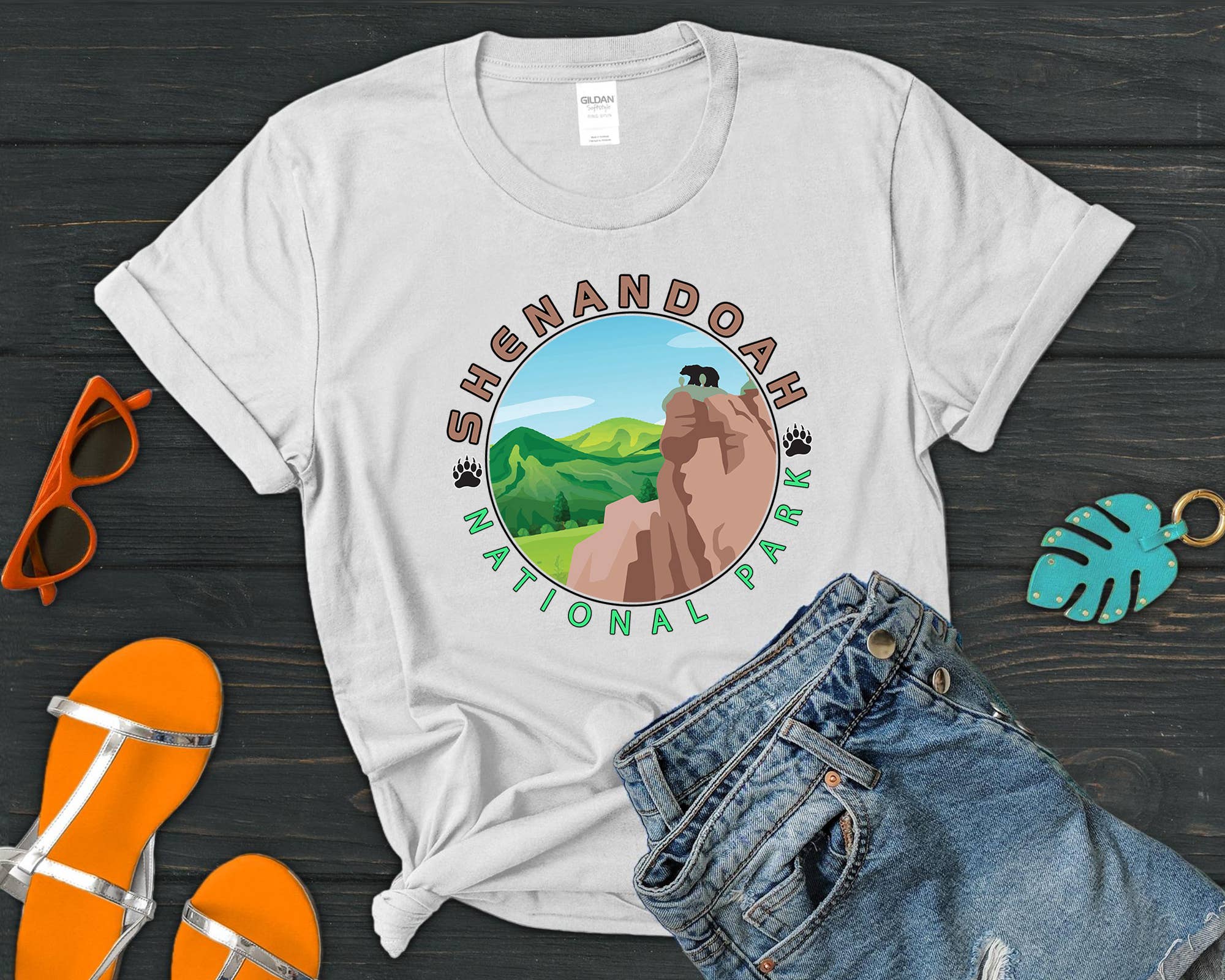 Vivtrek - Wholesale Screen Printed T-Shirt - Women's - Shenandoah National Park Virginia Woodland T-shirt1