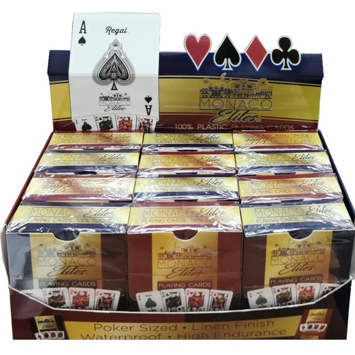 Monaco Elite Playing Cards PDQ of 12 for wholesale by Regal Games