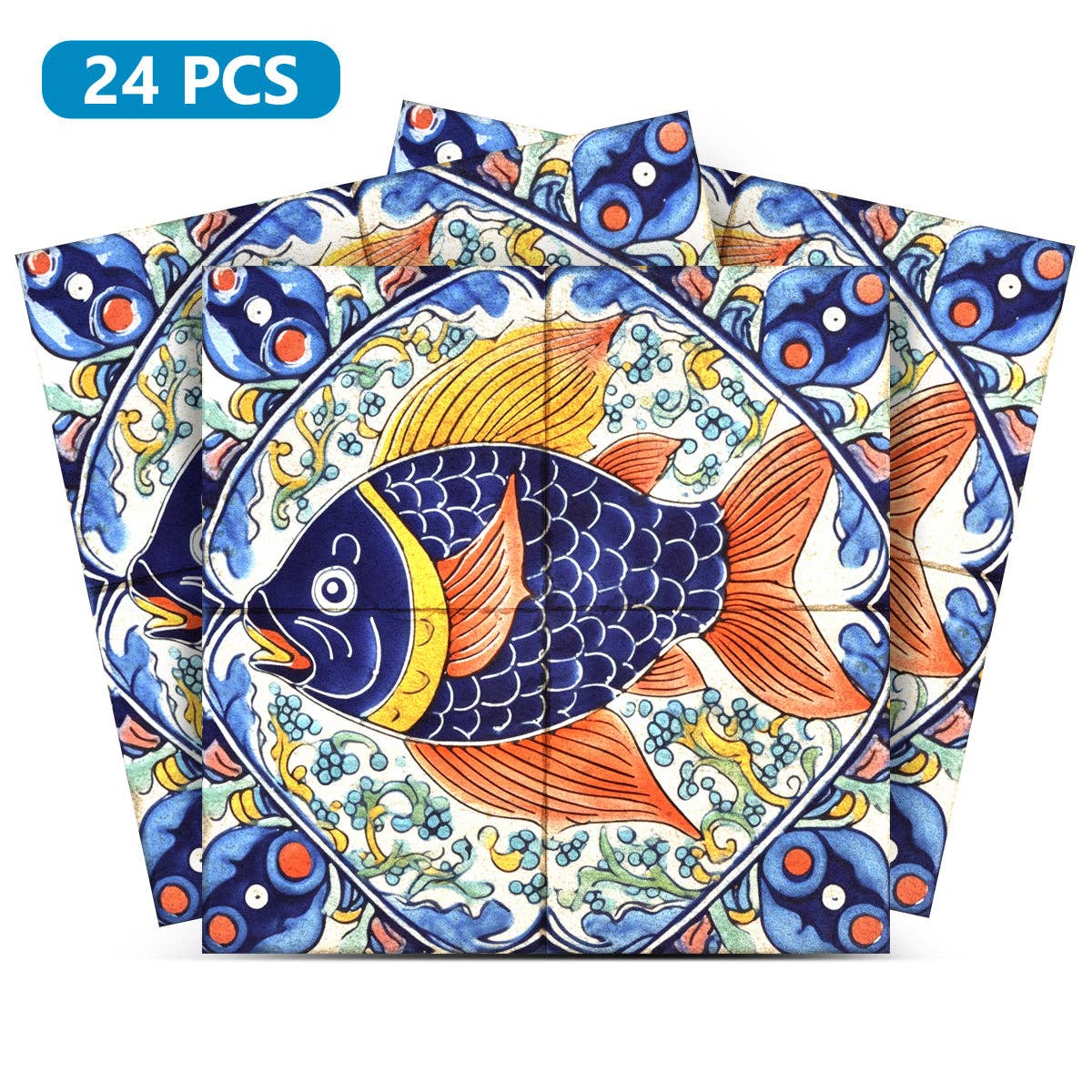 Mi Alma LLC – wholesale Wall tile – Vintage Rustic Fish Colorful Peel And Stick Tile Stickers for bathroom makeover Model - L290