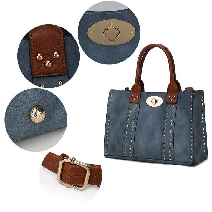MKF Collection - Wholesale Satchel - Women's - Elissa 3 pc Set Satchel Handbag Vegan Leather Women by Mia K