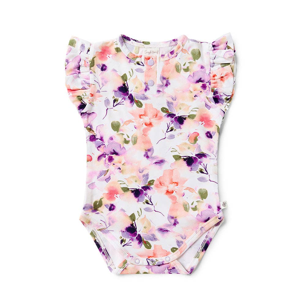 Snuggle Hunny - Wholesale Bodysuit (Non-Footed) - Baby - Blushing Beauty Short Sleeve Organic Bodysuit with Frill1