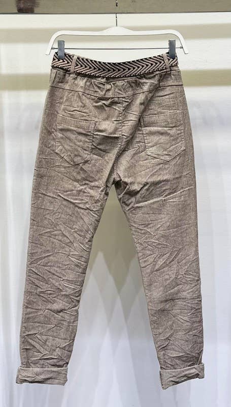 VENTI6 - Wholesale Lounge Sweatpants/Joggers - Women's - CORDUROY CRINKLE JOGGERS WITH BELT (20996-CORDUROY)1