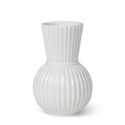 Lyngby Porcelæn - Tura - Small Grooved Porcelain Fluted Vase for wholesale by Danish Design Collective
