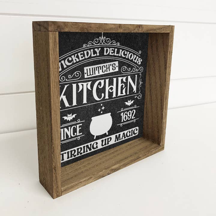 Hangout Home - Wholesale Sign - Witch Kitchen - Word Sign Wall Art - Canvas Art with Frame