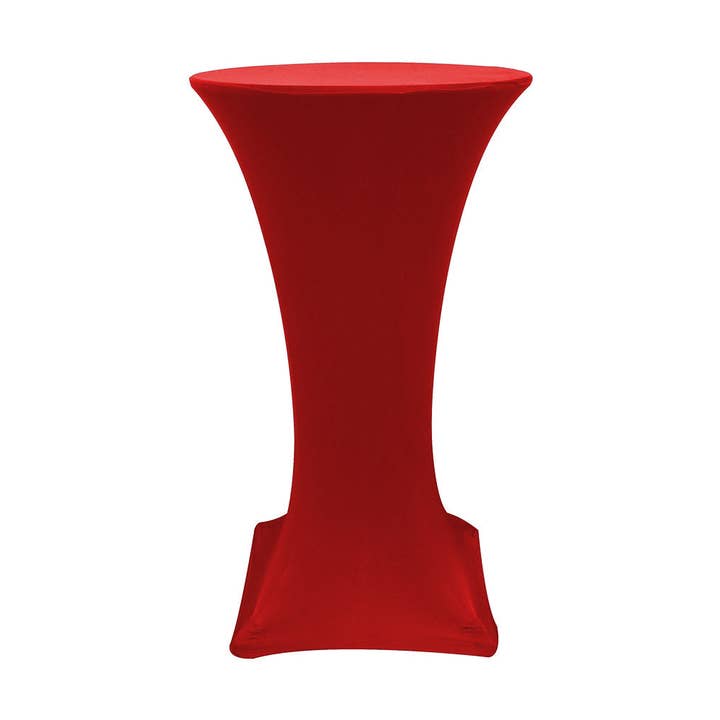 24 inch Highboy Cocktail Spandex Table Cover Red for wholesale by YOUR CHAIR COVERS