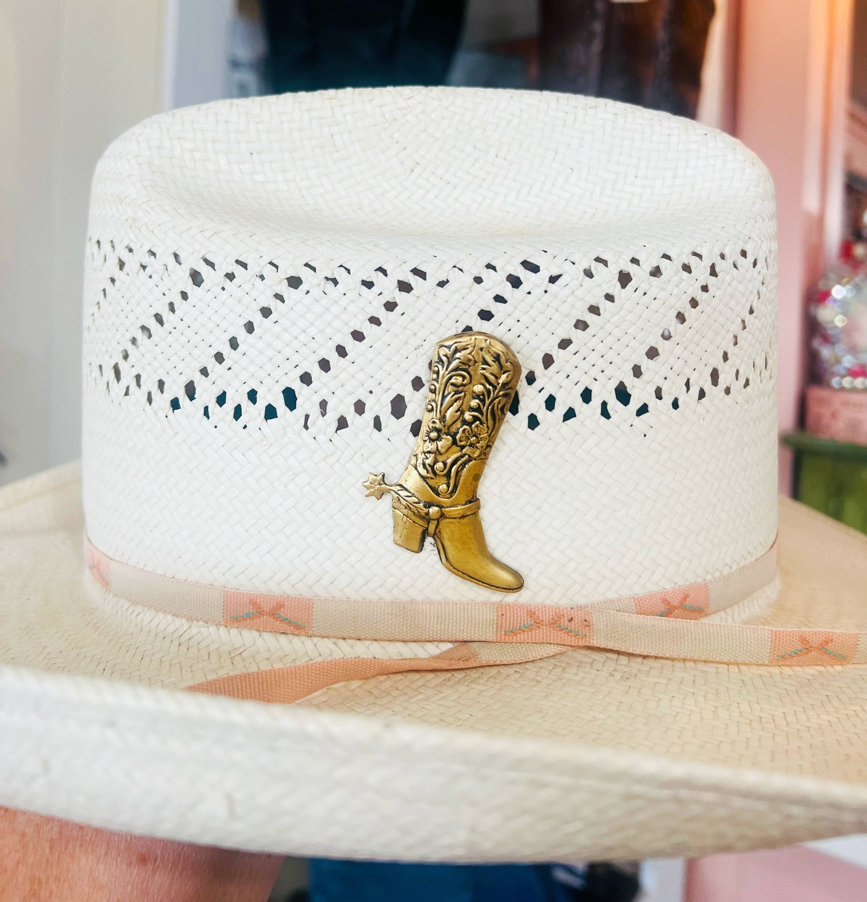 Vintage Bliss - Wholesale Hat Accessory - Women's - Western Aged Brass Cowboy Boot Hat Pin5