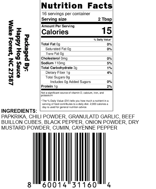 Happy Hog Sauce Co. - Wholesale Rub - Hot Diggity Hot Dog Chili Mix1