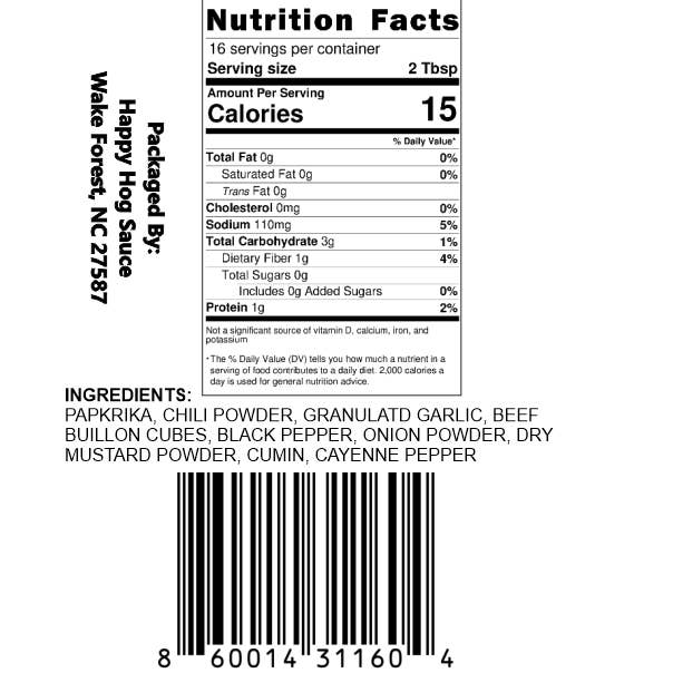 Happy Hog Sauce Co. - Wholesale Rub - Hot Diggity Hot Dog Chili Mix1