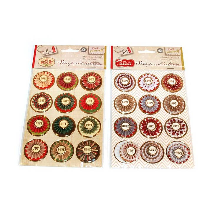 SÆT 12 JULE ROSETTER SORT-2 for engroshandel hos Aktual / Dekora Import S.A