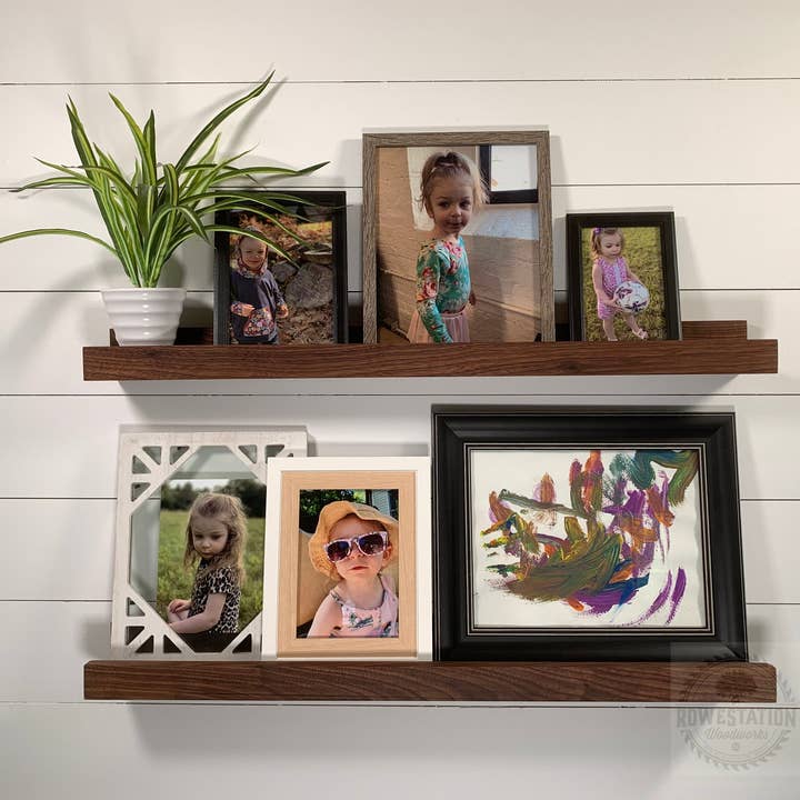 Rowe Station Woodworks - Wholesale Wall Mounted Shelf - Solid Walnut Picture Ledge