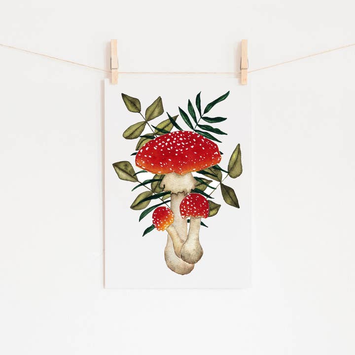 Estampa de Cogumelos De Amanita Muscaria Arte Decor por atacado de Candace Fincher