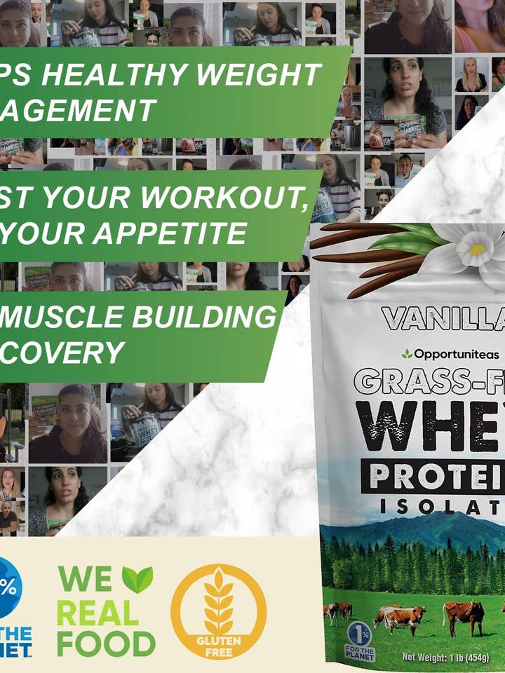 Grass-Fed Whey Protein Powder Isolate - Vanilla, 1lb for wholesale by Opportuniteas