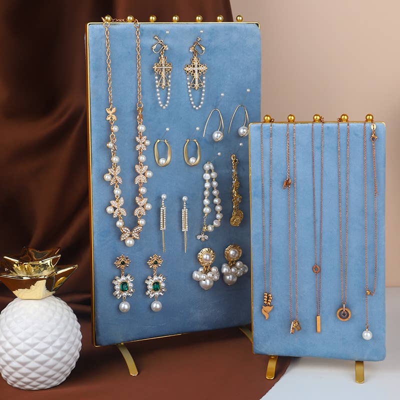Zakka - Wholesale Jewelry Stand & Display - Vintage Inspired 2-Sided Velvet Jewelry Display Panel Stand10