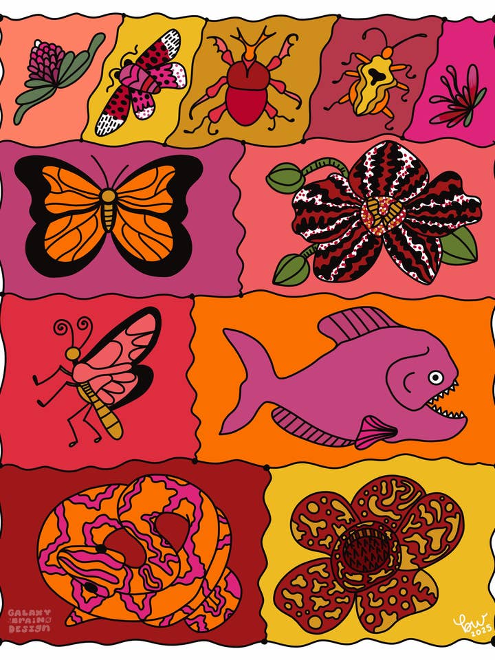 Rainforest Print for wholesale by Galaxy Brain Design