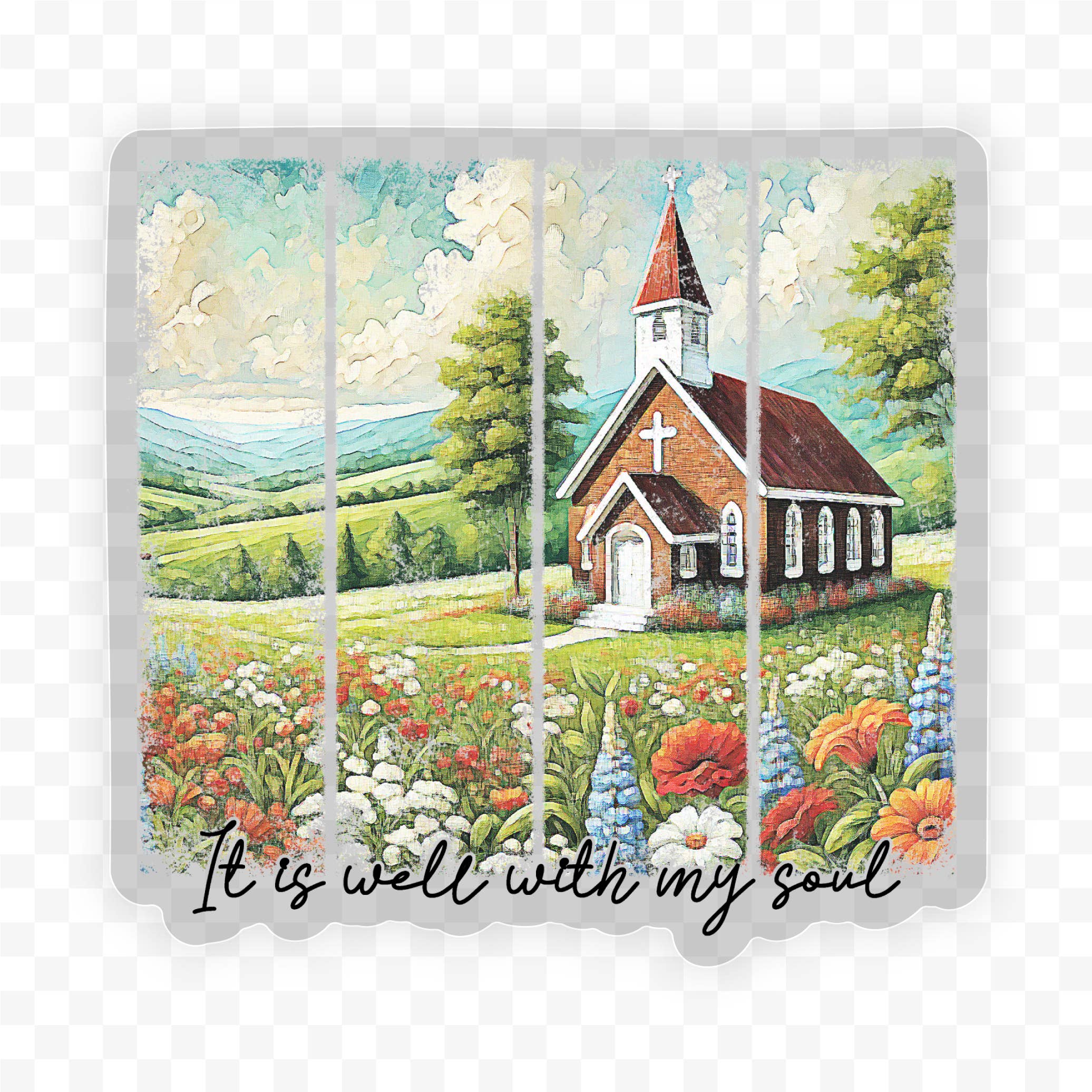 Savannah and James Co - Wholesale Sticker - It Is Well With My Soul Clear Vinyl, Sticker, 3x3 in. 0