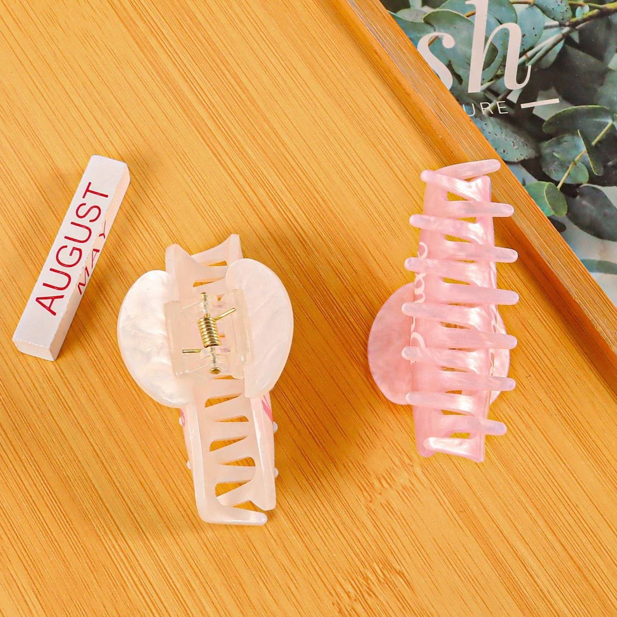 NINEXIS - Wholesale Hair Clip - Women's - CWAHA1314_SIMPLE HAIR CLAW CLIP WITH LETTERING PRINT6