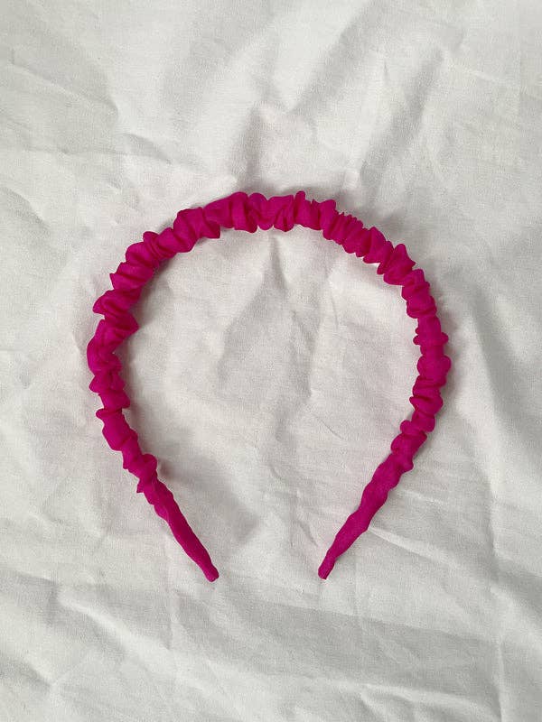 Felice Skinny Gathered Stirnband aus rosafarbenem Organza für den Großhandel von Jasmine Chong