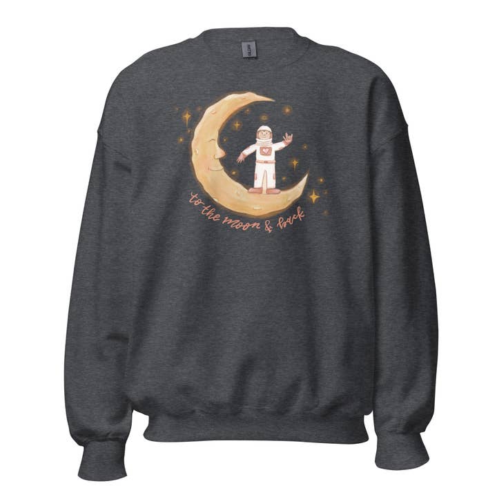 Sudadera de astronauta "Te quiero hasta la Luna y de regreso" para venta al por mayor de Painted Peony Art