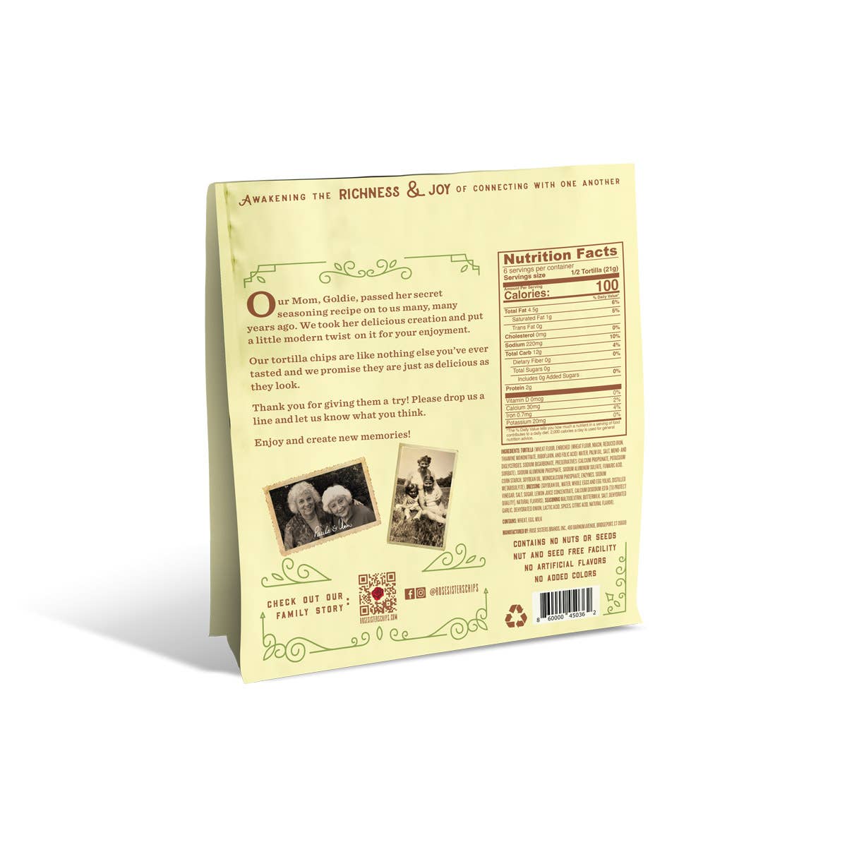 Rose Sisters Chips - Wholesale Chips - Original Baked Flour Tortilla Chips  (Savory) - Snack Size1