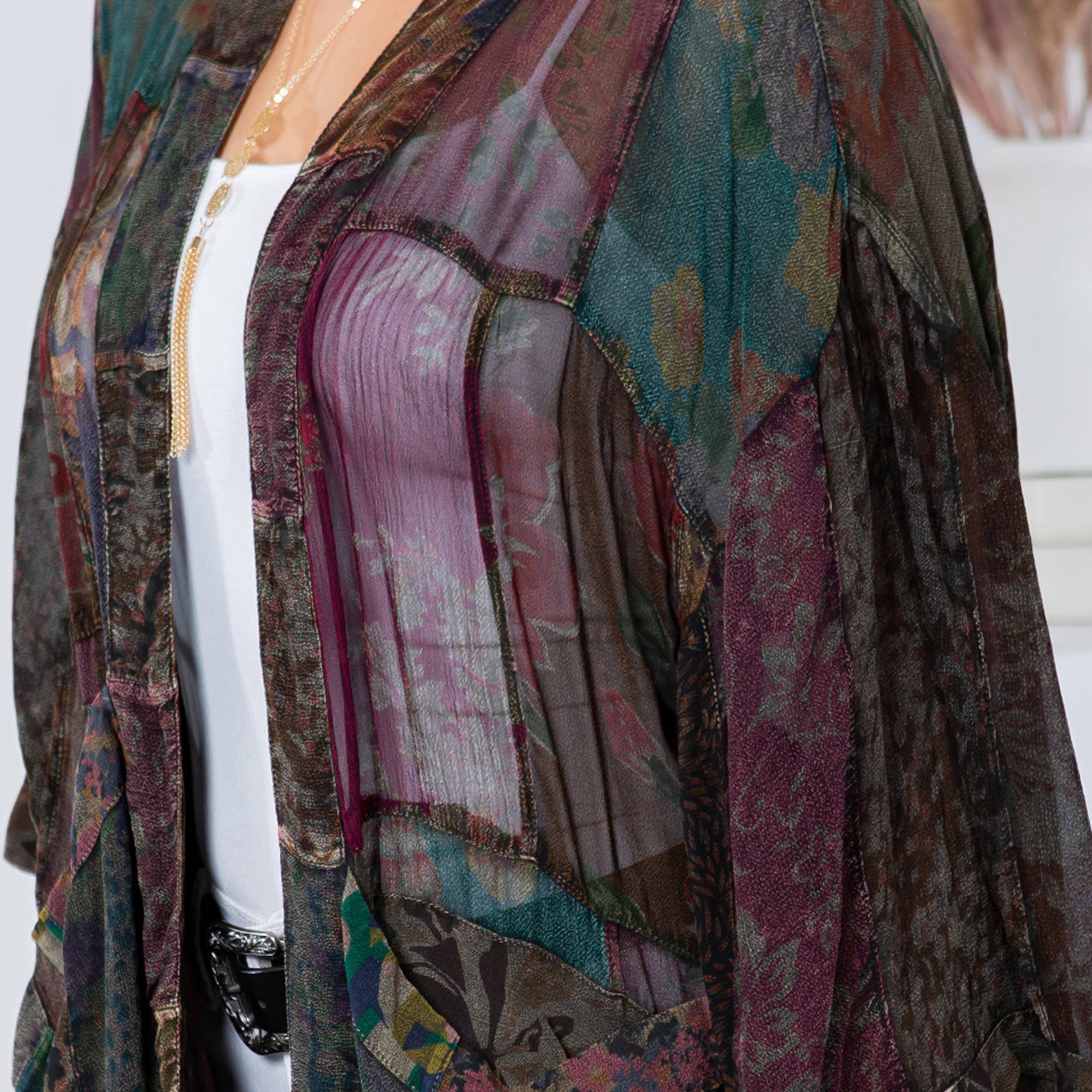 Young Threads - Wholesale Kimono - Women's - Kimono Top In Overdyed Mix N Match Patches - in 7 Color ways32