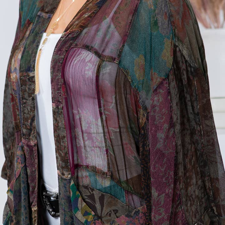 Young Threads - Wholesale Kimono - Women's - Kimono Top In Overdyed Mix N Match Patches - in 7 Color ways32