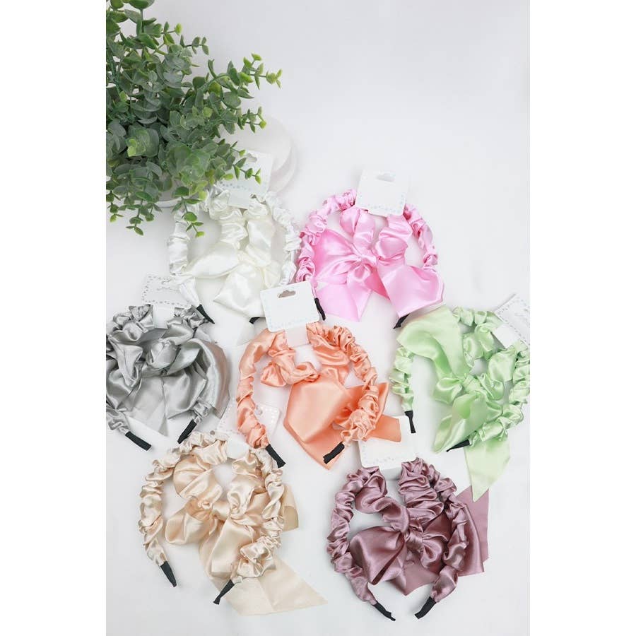 MIX COLOR Satin Scrunchie and Hairband Set for wholesale on Faire2