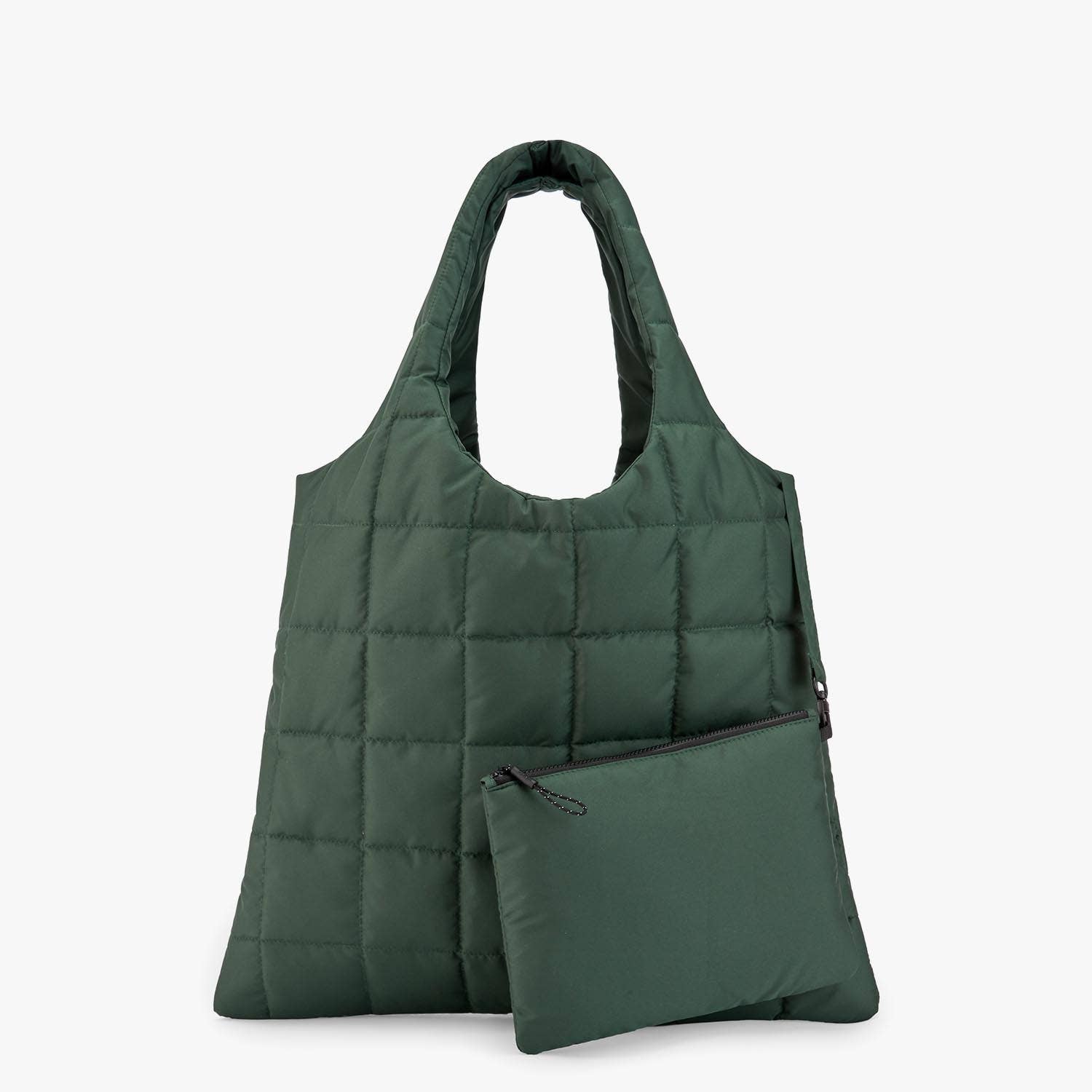 Shopping Bag Yasss Padded Recycled. Dark Green for wholesale on Faire1