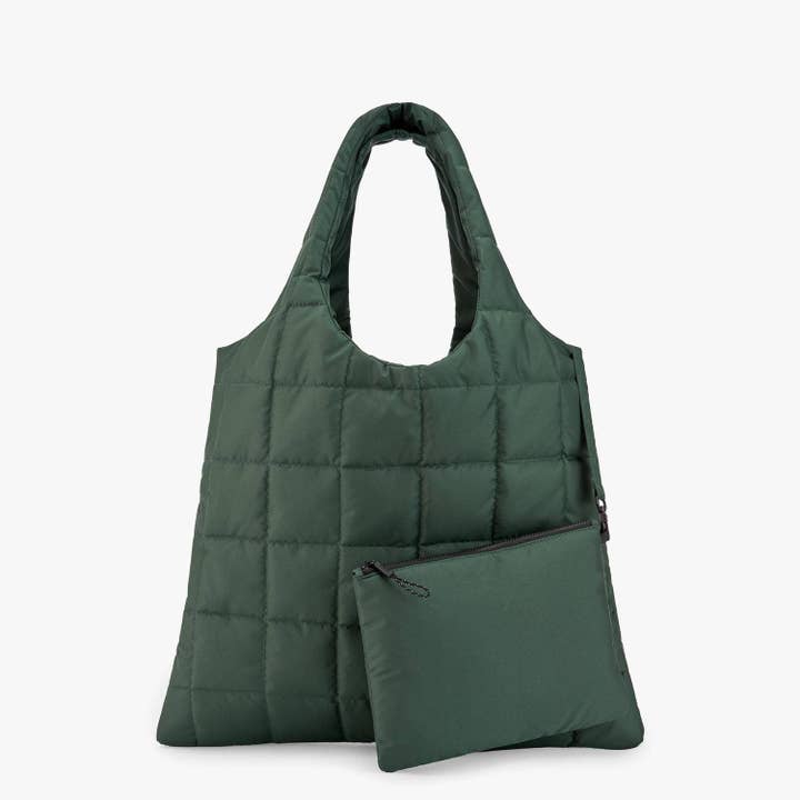 mørkegrøn YASS polstret genbrugstaske til shopping, mørkegrøn for engroshandel på Faire1