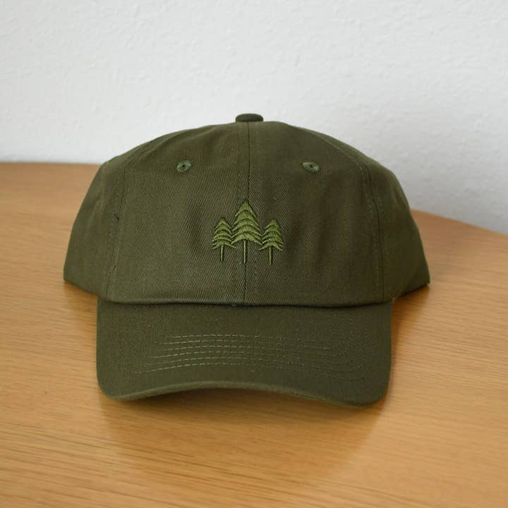 Three Tree Dad Hat - Military Green for wholesale by The Montana Scene