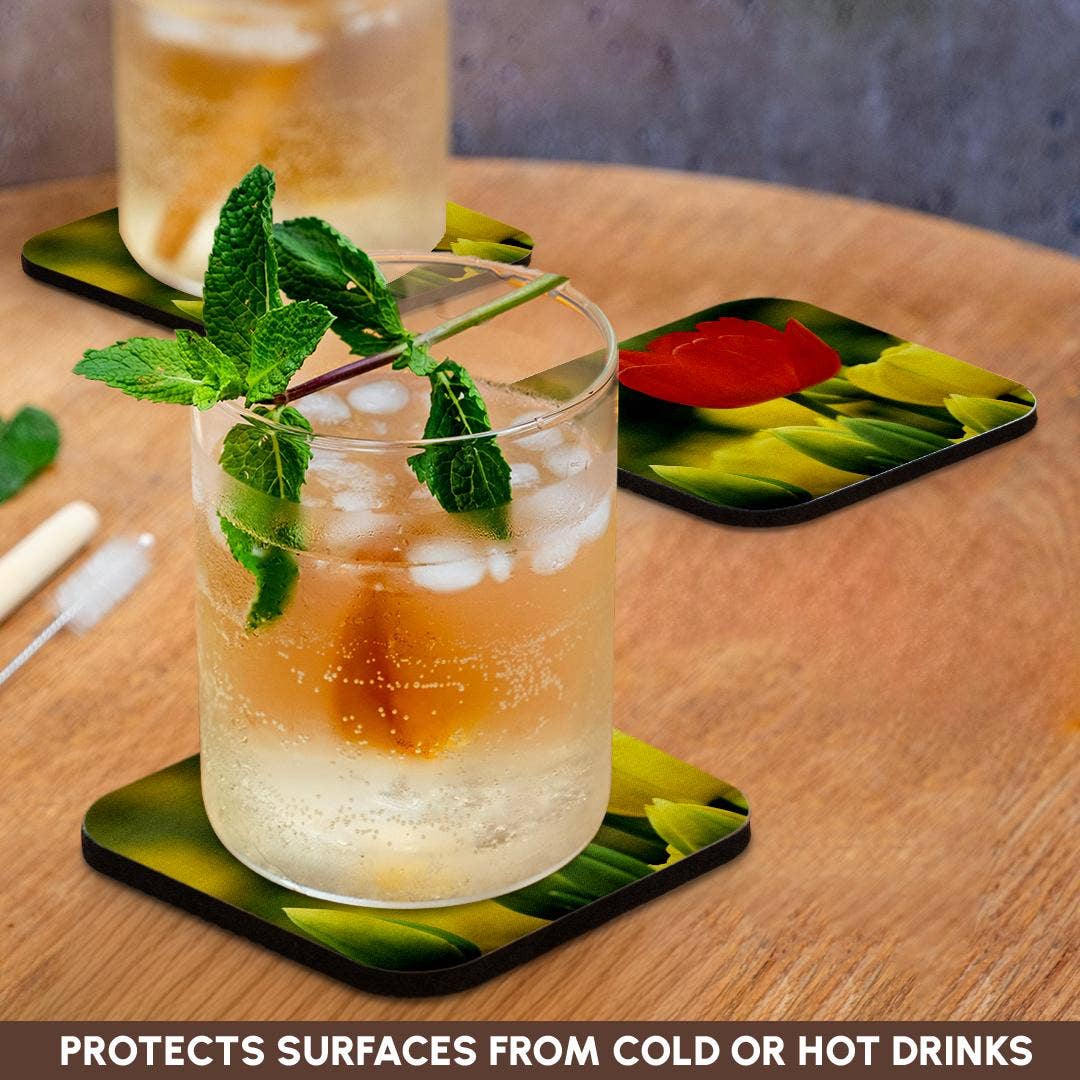 3dRose – wholesale Underlägg – 3dRose, Holland, Keukenhof Gardens. Tulpaner i blomsterträdgård., Glasunderlägg9