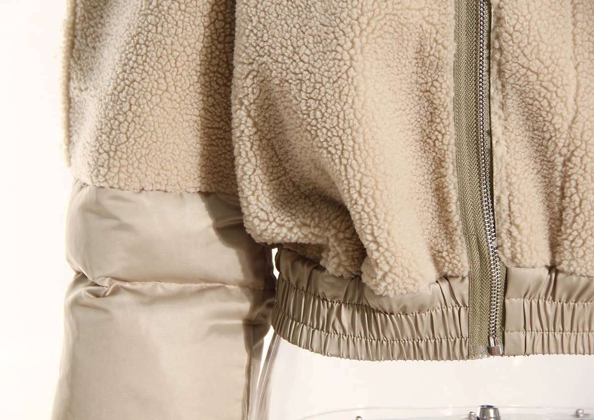 aprikos JK007 fleecepufferjacka i konstfårskinn för wholesale på Faire10