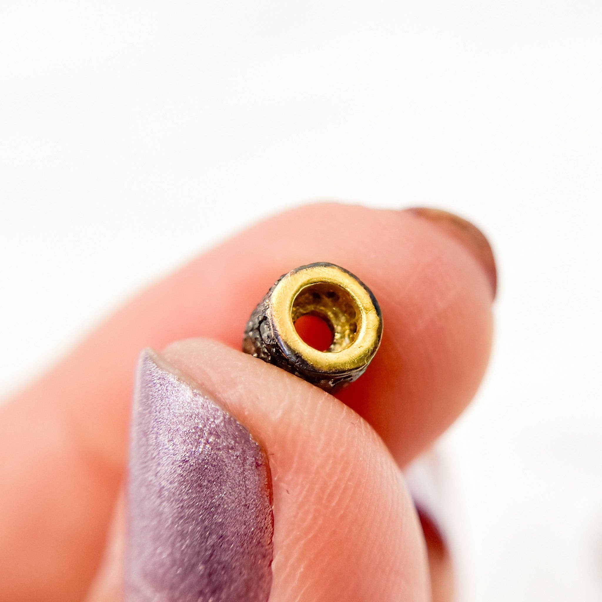 Tresor Jewelry Inc. - Wholesale Beads - DC838. Diamond & Sterling Silver Rondelle Spacer Bead8