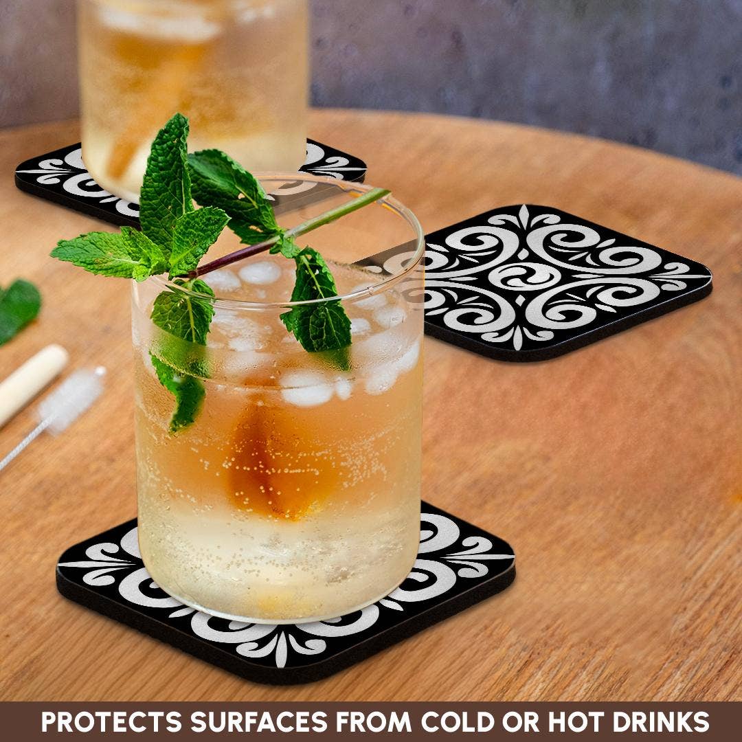 3dRose - Wholesale Coasters - 3dRose, Curly Design Repeated, Coaster9