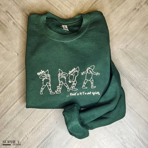 Ich bin nicht dabei Crewneck - Wald für den Großhandel von Sophie V. Designs