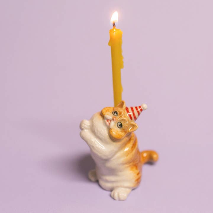 Camp Hollow Porcelain Animal Treasures - Wholesale Cake/Cupcake Topper - Exotic Shorthair Cat Cake Topper6