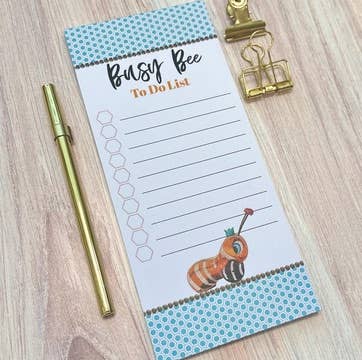 Mod Lounge Paper Company - Wholesale Notepad - Vintage Busy Bee To Do List Notepad Blue2