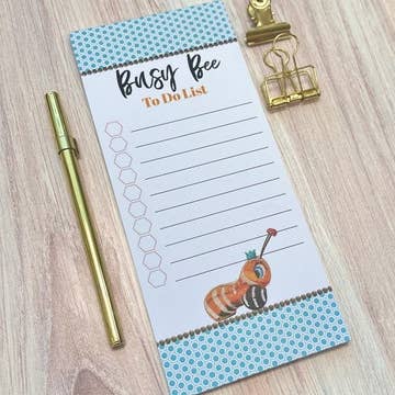 Mod Lounge Paper Company - Wholesale Notepad - Vintage Busy Bee To Do List Notepad Blue2