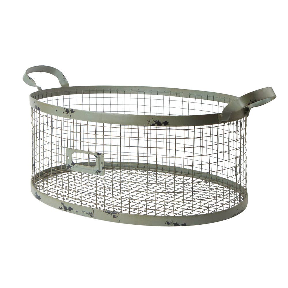 Factory Direct Craft – wholesale Basket – Rustic Distressed Metal Wire Basket - Select Size1