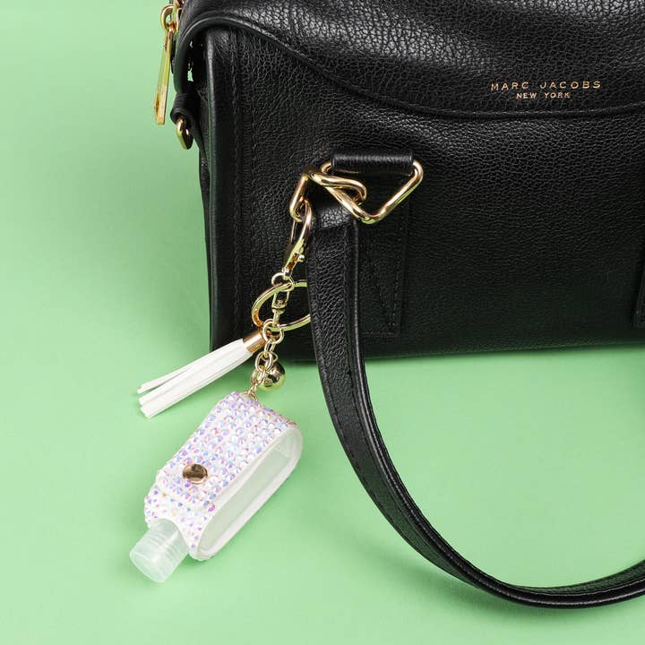SP Sophia Collection - Wholesale Keychain - Women's - Rhinestone Hand Sanitizer Holder w/ Tassel Keychain4