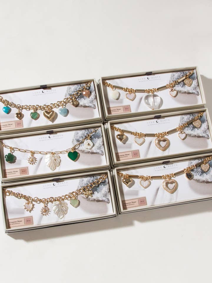 Sample Sale Valentine's Charm Necklace- Pre-Curated 6-Pack for wholesale by Luna Norte