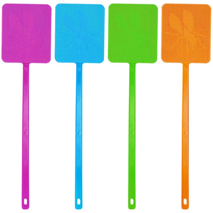 Fly-Shaped Fly Swatter, Pink/Blue/Green/Orange for wholesale by Esschert Design USA