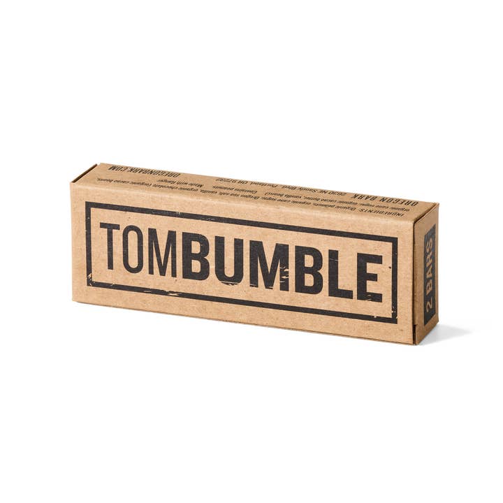 Tom Bumble 2 Bar Box -Peanut Butter Flake Candy in Chocolate for wholesale by Oregon Bark