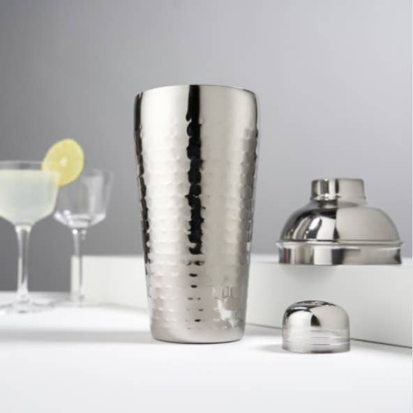 Viski - Wholesale Cocktail Shaker - Irvingâ„¢ Hammered Stainless Steel Cocktail Shaker