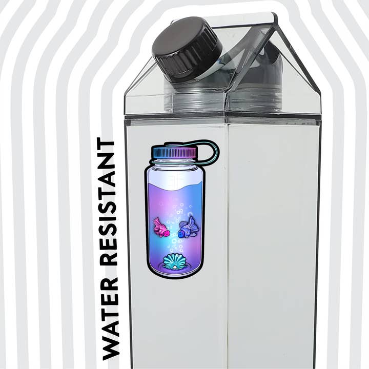 AK Project Unicorn - Wholesale Sticker - Water Bottle World - Fishy Bubbles 4" Sticker1