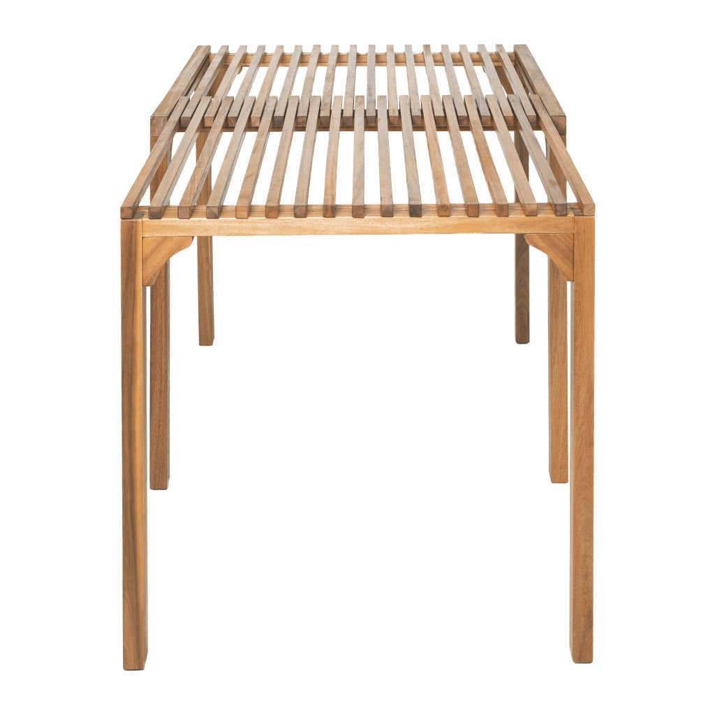 HomeRoots - Wholesale Patio Table - 60" Natural Solid Wood Extendable Outdoor Dining Table3