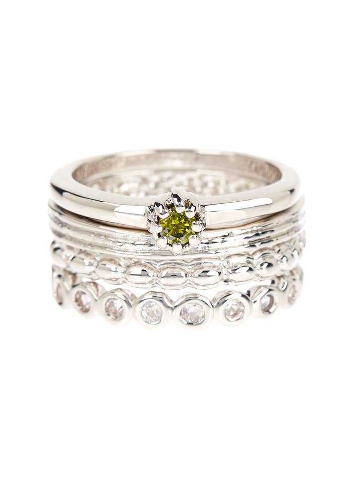 Cubic Zirconia Stack Ring Set - SF for wholesale by Zoey Simmons